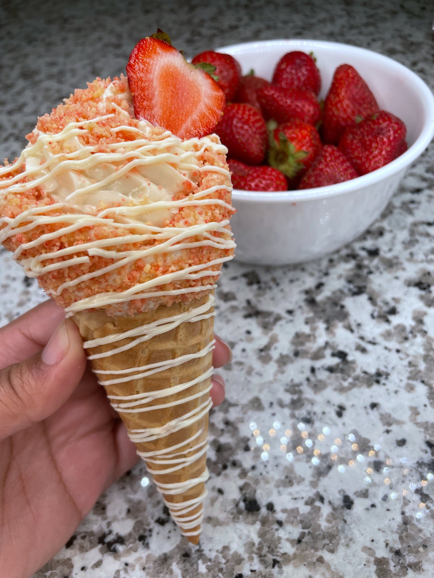 Strawberry Crunch Cone
