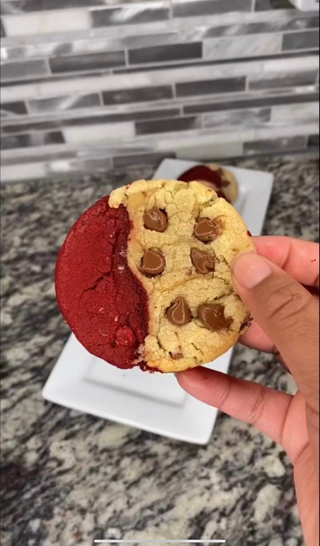 Red velvet chocolate chip cookies